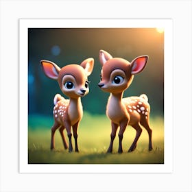 Deer Couple Art Print