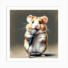 Hamster Singing 7 Art Print