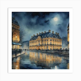 Parisian Architectural Beauty Parisian Café Culture Art Print