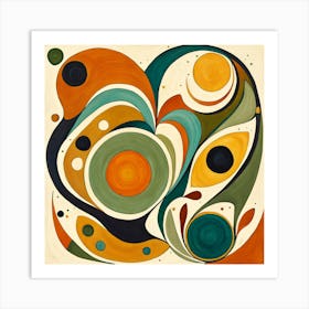 Abstract Painting, Floral Pattern, Abstract Piece With Organic Shapes And Earthy Colors art print Art Print