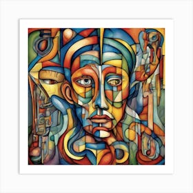 Nervous System Cubism Style Art Print