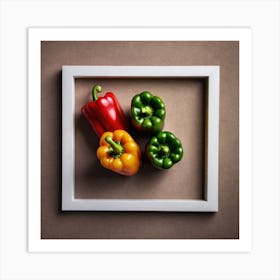 Peppers In A Frame 4 Art Print