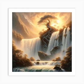 Mythical Waterfall 22 Art Print