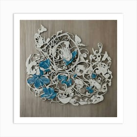 Blue And White Wall Art Art Print