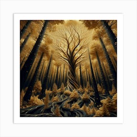 Golden Tree 10 Art Print