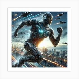 Futuristic Man Running 33 Art Print