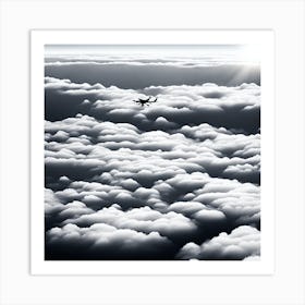 Airplane In The Clouds Art Print