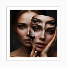 Woman Behind the Mask-2 Art Print