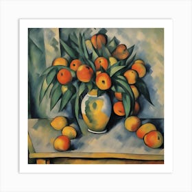 Peaches In A Vase Art Print