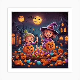 Halloween Pumpkins And Babies Art Print