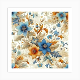 Floral Design 1 The Blue Flowers Art Print