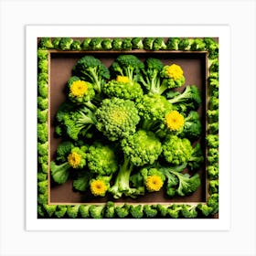 Green Broccoli In A Frame 3 Art Print