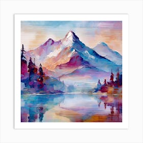 Firefly An Illustration Of A Beautiful Majestic Cinematic Tranquil Mountain Landscape In Neutral Col 2023 11 23t001754 Art Print