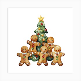 Gingerbread Family Art Print