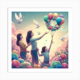 mothrs and child Art Print