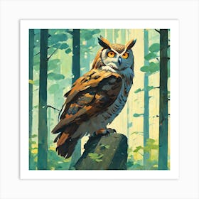 Owl In The Woods 3 Art Print