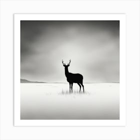 Deer In The Field Art Print