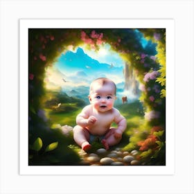 Baby In The Wonder Forest Art Print