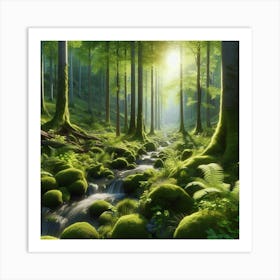 Mossy Forest 17 Art Print