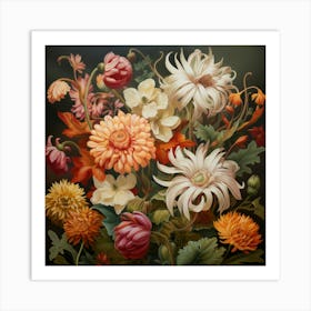 Oil Flower (12) Art Print