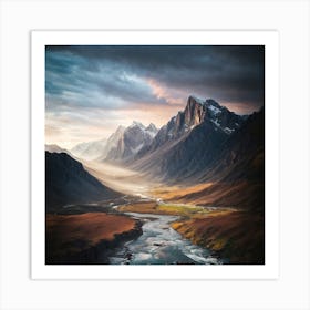 Sunrise In The Mountains Art Print