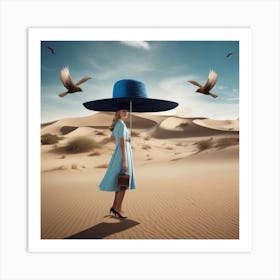 Hat In The Desert Art Print