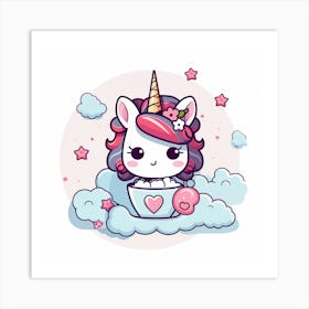 Unicorn In A Cup Art Print