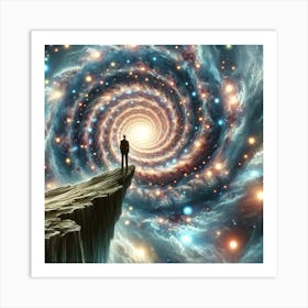 Man Standing On A Cliff Art Print