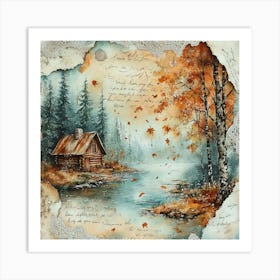 Torn Autumn Teal10 Art Print