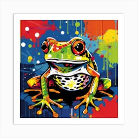 Colorful Frog Splatter 1 Art Print
