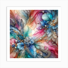 Vibrant Silver Dust Design Art Print