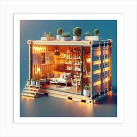 Miniature Shipping Container House Art Print