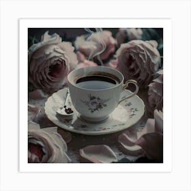 Coffee And Roses 18 Art Print