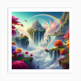 Rainbows And Flowers Art Print