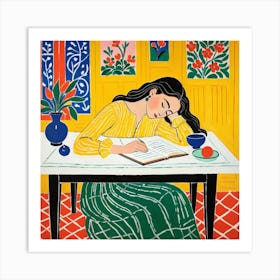 Woman Reading A Book 8 Art Print