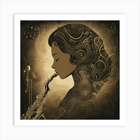 Saxophone Girl 1 Art Print