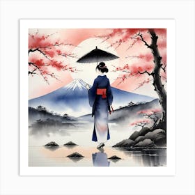 Geisha Painting Art Print