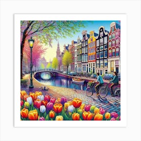 Amsterdam Tulips Art Print