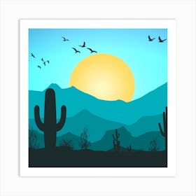 Cactus Stock Videos & Royalty-Free Footage Art Print