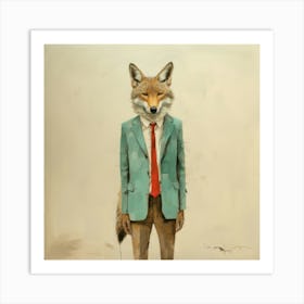 Fox In Suit Art Print