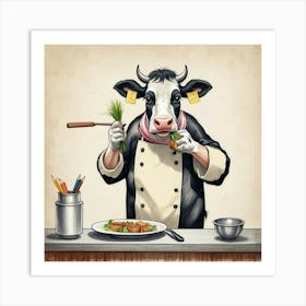 Chef Cow 2 Art Print