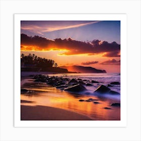 Sunset On The Beach 409 Art Print