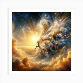 Fairy In The Clouds Art Print