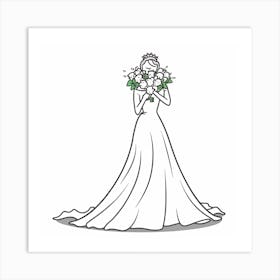 Bride In Wedding Dress 2 Art Print