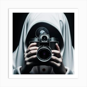 Nun With A Camera Art Print