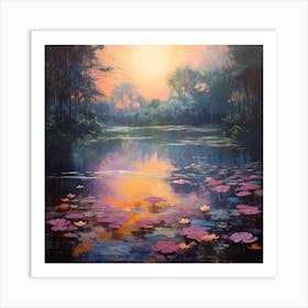 Reflections in Lily Pond Art Print