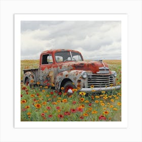 Old Truck In The Field Art Print