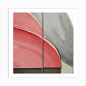 Pink And Grey Abstract Painting Art Print