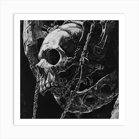 Skull With Chains Art Print