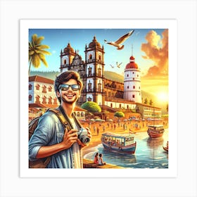 An Image That Encapsulates The Essence Of A Perfect Day Spent Exploring Goa, India, Known For Its Stunning Beaches And Vibrant Culture Art Print